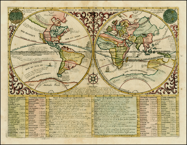 22-World, World and Australia Map By Henri Chatelain