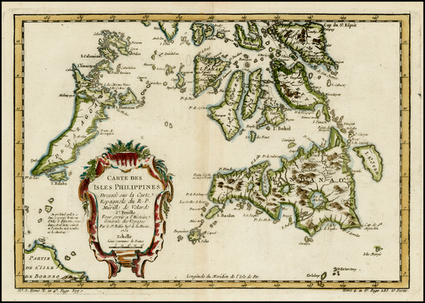 36-Philippines Map By Jacques Nicolas Bellin