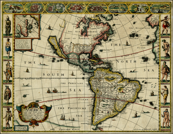 11-South America and America Map By John Speed