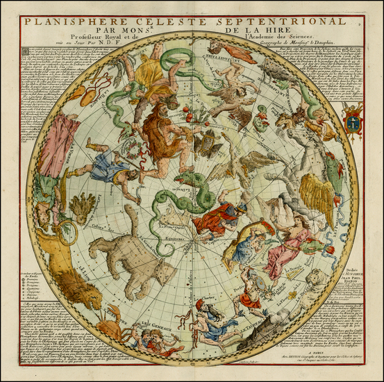 76-Celestial Maps Map By Nicolas de Fer