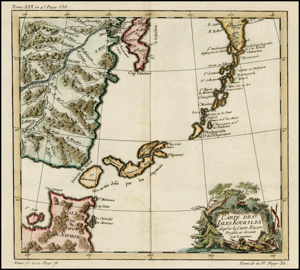 74-China, Japan and Russia in Asia Map By Jacques Nicolas Bellin