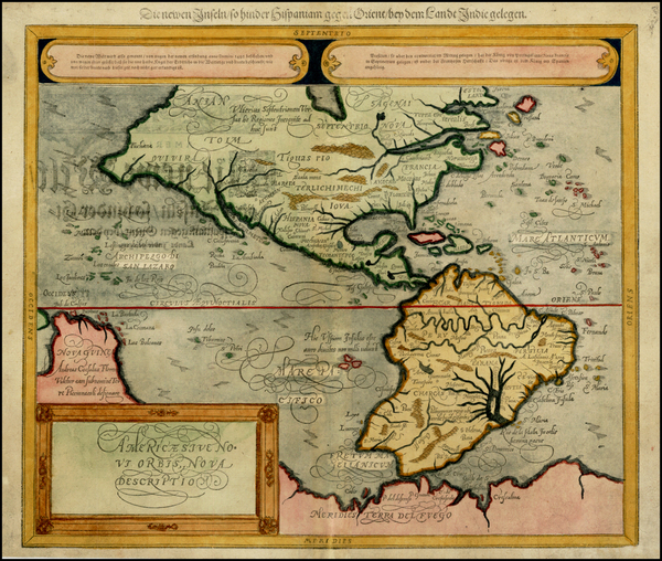 49-World, Western Hemisphere, South America and America Map By Sebastian Munster