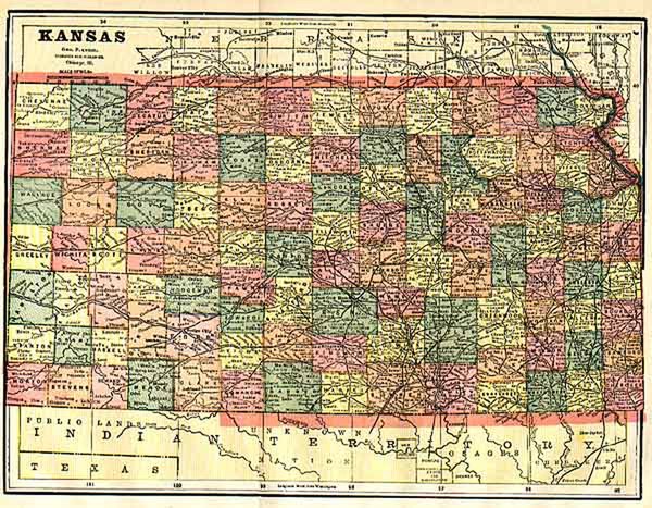 92-Plains Map By George F. Cram