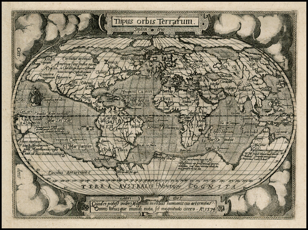 26-World and World Map By Abraham Ortelius / Philippe Galle