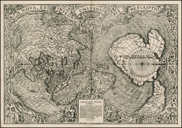 39-World and World Map By Oronce Fine