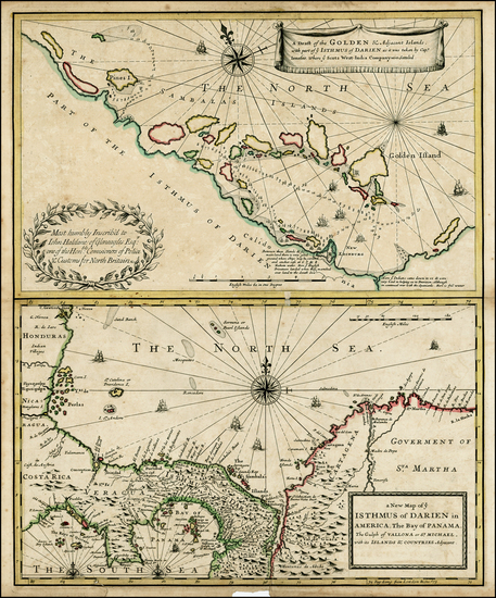 45-Central America Map By John Senex