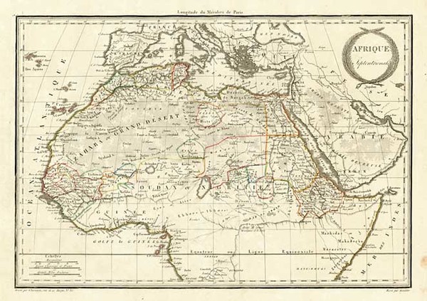 50-Africa, North Africa, East Africa and West Africa Map By Conrad Malte-Brun