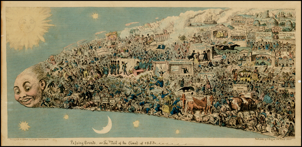 87-Comic & Anthropomorphic, Celestial Maps and Curiosities Map By George Cruikshank