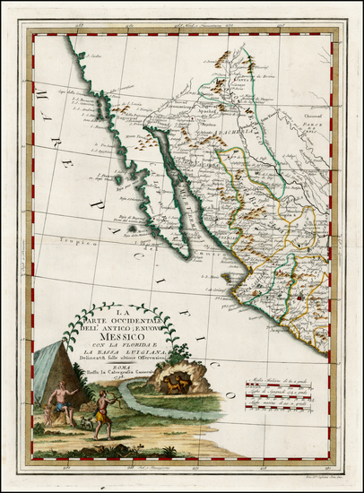 26-Texas, Southwest, Baja California and California Map By Giovanni Maria Cassini