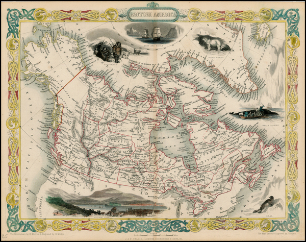 80-Polar Maps, Alaska and Canada Map By John Tallis