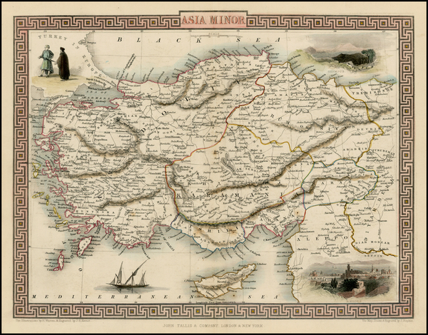 47-Turkey, Mediterranean, Turkey & Asia Minor and Balearic Islands Map By John Tallis