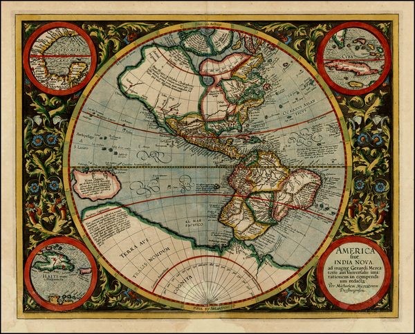 98-World, Western Hemisphere, South America and America Map By Michael Mercator