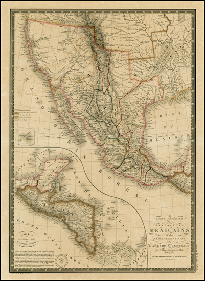 20-Texas, Southwest, Rocky Mountains and California Map By Adrien-Hubert Brué