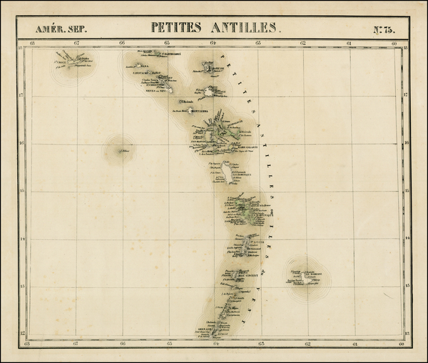 1-Caribbean Map By Philippe Marie Vandermaelen