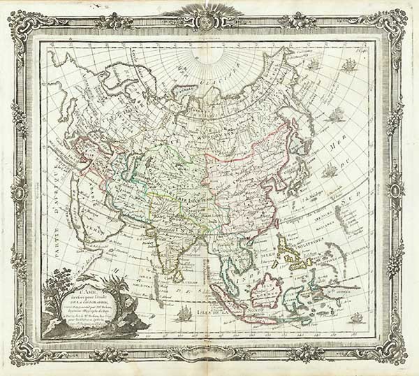 95-Asia and Asia Map By Louis Brion de la Tour