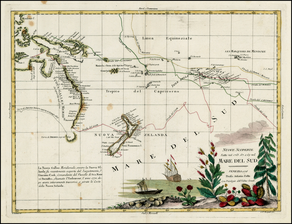 43-Australia & Oceania, Pacific, Australia, Oceania and New Zealand Map By Antonio Zatta