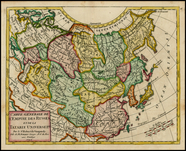 84-Russia, China, Central Asia & Caucasus and Russia in Asia Map By Didier Robert de Vaugondy