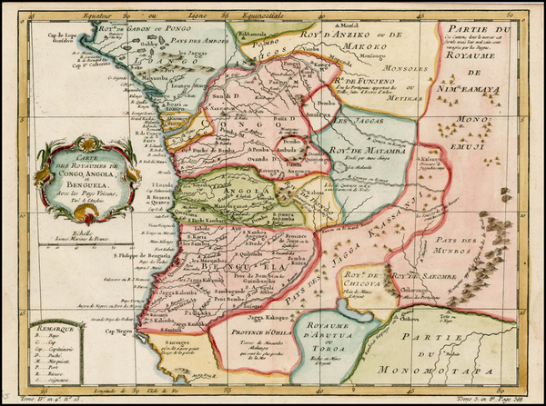 70-West Africa Map By Jacques Nicolas Bellin