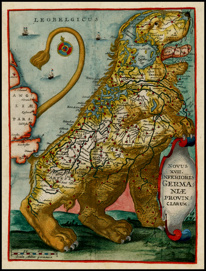 67-Netherlands, Comic & Anthropomorphic and Curiosities Map By Famiani Strada