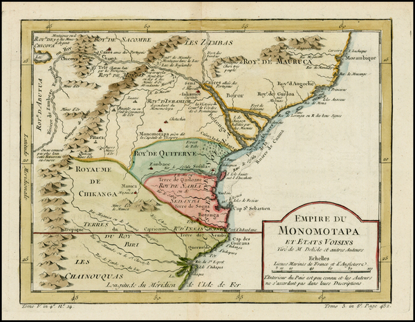 91-East Africa Map By Jacques Nicolas Bellin