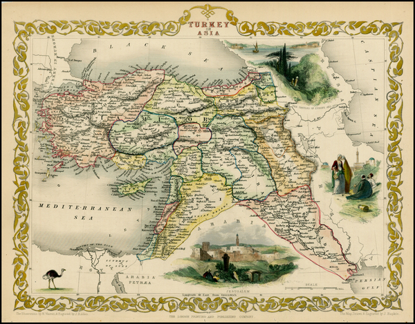 53-Turkey, Middle East and Turkey & Asia Minor Map By John Tallis