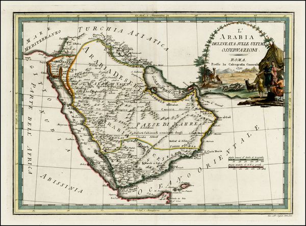 56-Middle East Map By Giovanni Maria Cassini