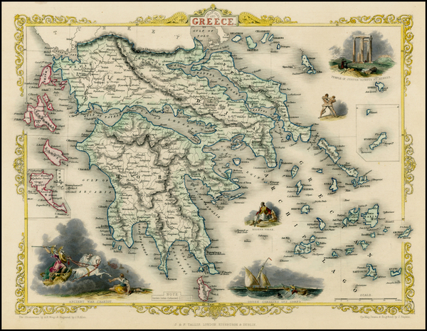 74-Mediterranean, Balearic Islands and Greece Map By John Tallis