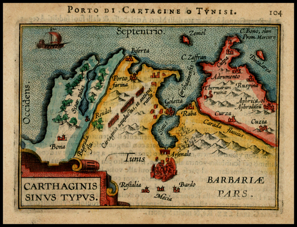 28-North Africa Map By Abraham Ortelius / Johannes Baptista Vrients