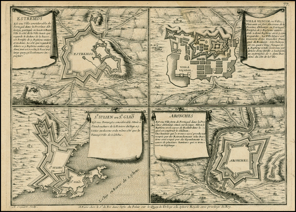 54-Portugal Map By Nicolas de Fer