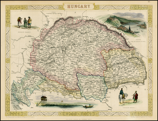 22-Hungary, Romania and Balkans Map By John Tallis