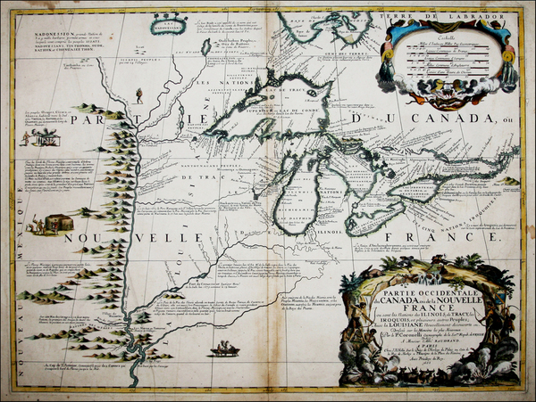 25-United States, Midwest, Plains, Rocky Mountains and Canada Map By Vincenzo Maria Coronelli / Je