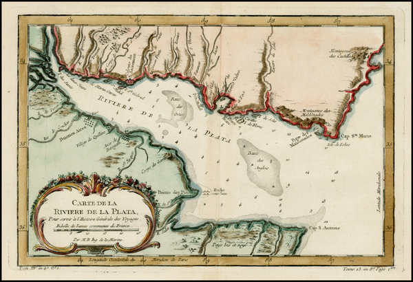 33-South America Map By Jacques Nicolas Bellin