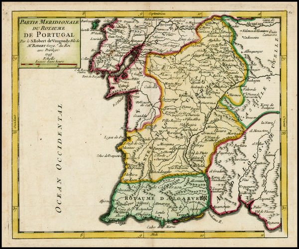 61-Portugal Map By Didier Robert de Vaugondy