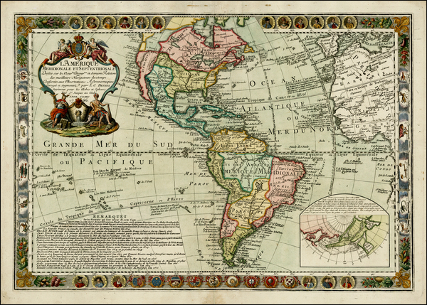 78-South America and America Map By Louis Charles Desnos / Guillaume Danet