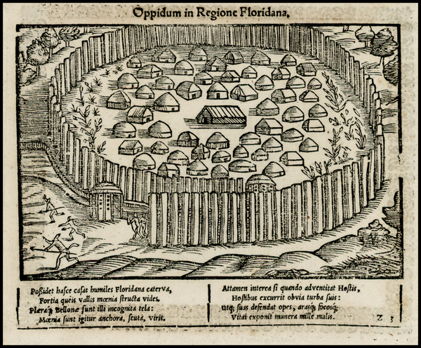 59-Florida and Southeast Map By Anonymous / Jacques Le Moyne