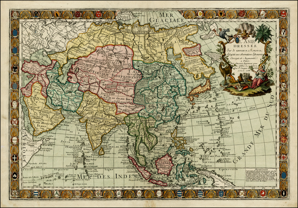 48-Asia and Asia Map By Louis Charles Desnos / Guillaume Danet