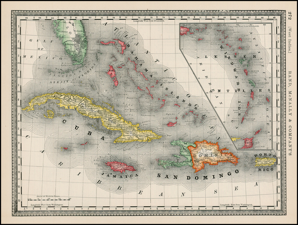 46-Caribbean Map By Rand McNally & Company