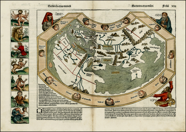 90-World and World Map By Hartmann Schedel