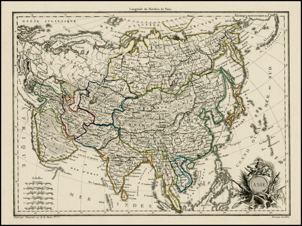 83-Asia and Asia Map By Conrad Malte-Brun