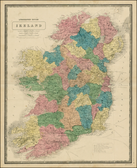 77-Ireland Map By Alexander Keith Johnston