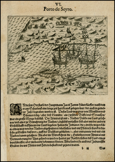 66-South America Map By Theodor De Bry / Olivier Van Noort