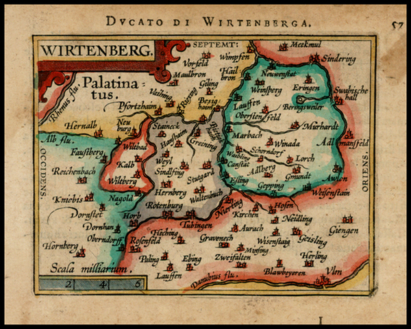 68-Germany Map By Abraham Ortelius / Johannes Baptista Vrients