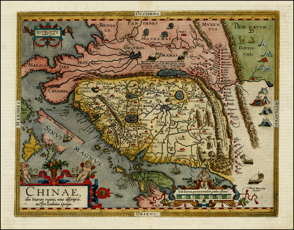 71-China, Japan, Southeast Asia and Philippines Map By Abraham Ortelius