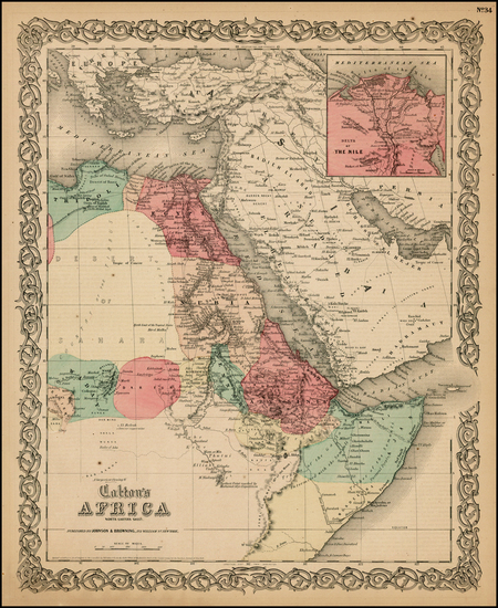 7-Africa Map By Joseph Hutchins Colton