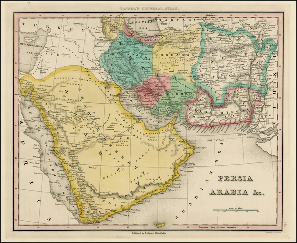 20-Central Asia & Caucasus and Middle East Map By Henry Schenk Tanner