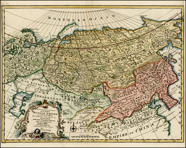 26-Russia, China, Central Asia & Caucasus and Russia in Asia Map By Emanuel Bowen