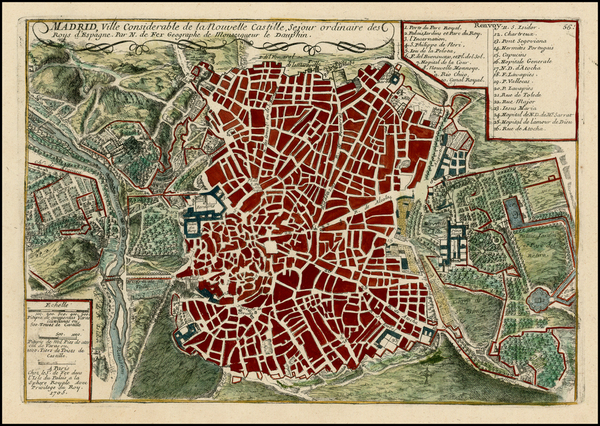 91-Spain Map By Nicolas de Fer