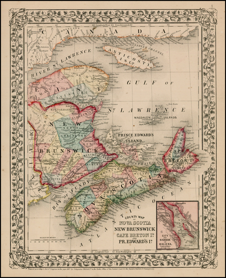 18-Canada Map By Samuel Augustus Mitchell Jr.