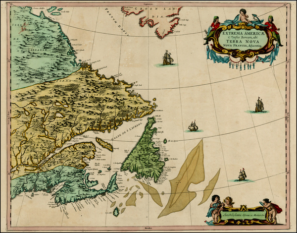 98-New England and Canada Map By Johannes Covens  &  Cornelis Mortier