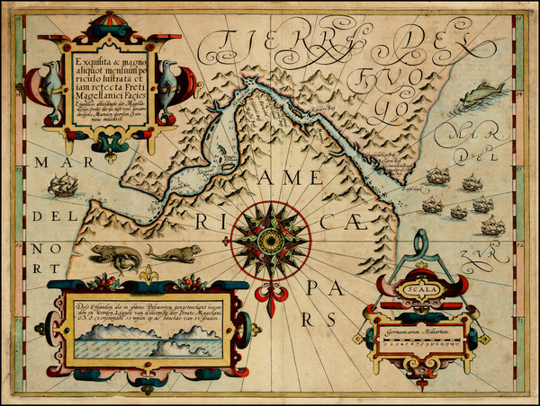 45-Polar Maps and South America Map By Gerard Mercator